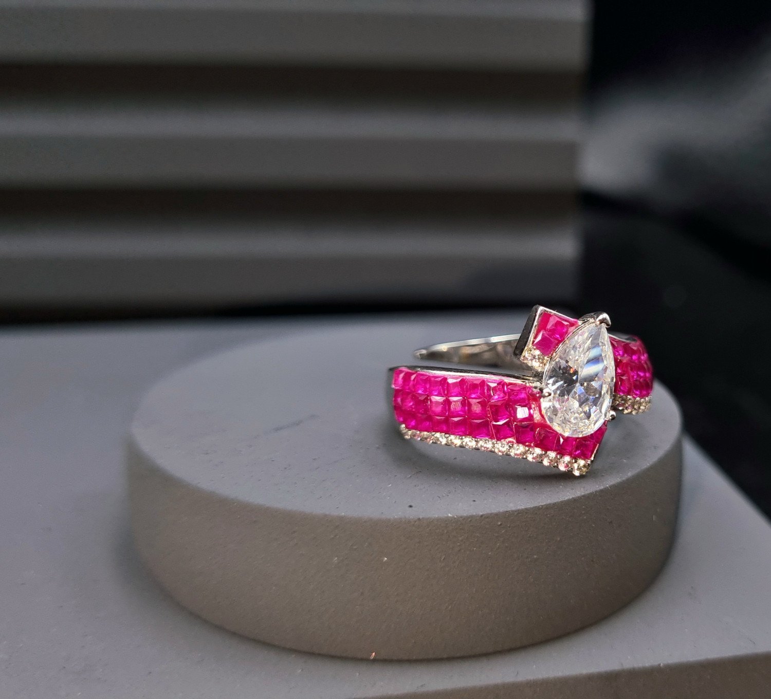 ROYAL PINK STATEMENT RING